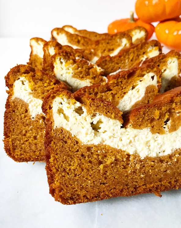 Cheesecake Swirled Pumpkin Bread