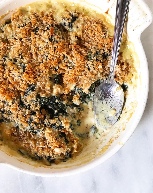 Creamed Kale with Crispy Breadcrumbs