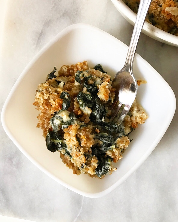 Creamed Kale with Crispy Breadcrumbs