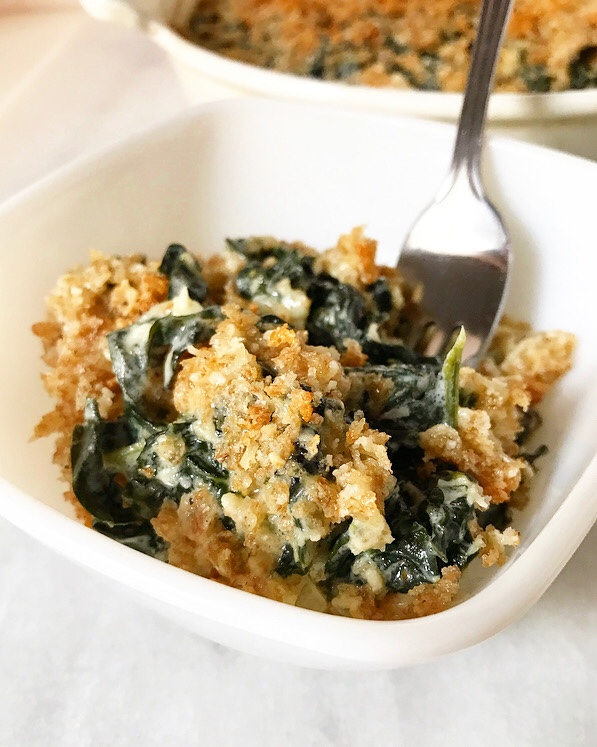 Creamed Kale with Crispy Breadcrumbs