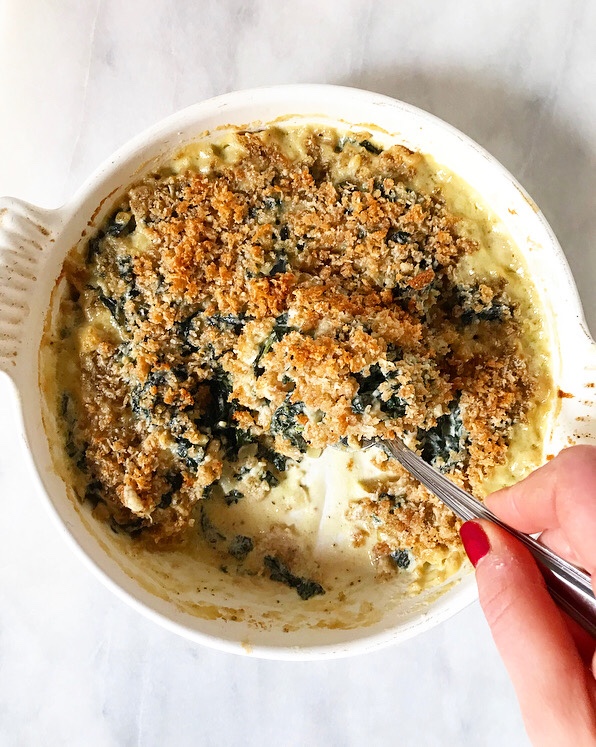 Creamed Kale with Crispy Breadcrumbs