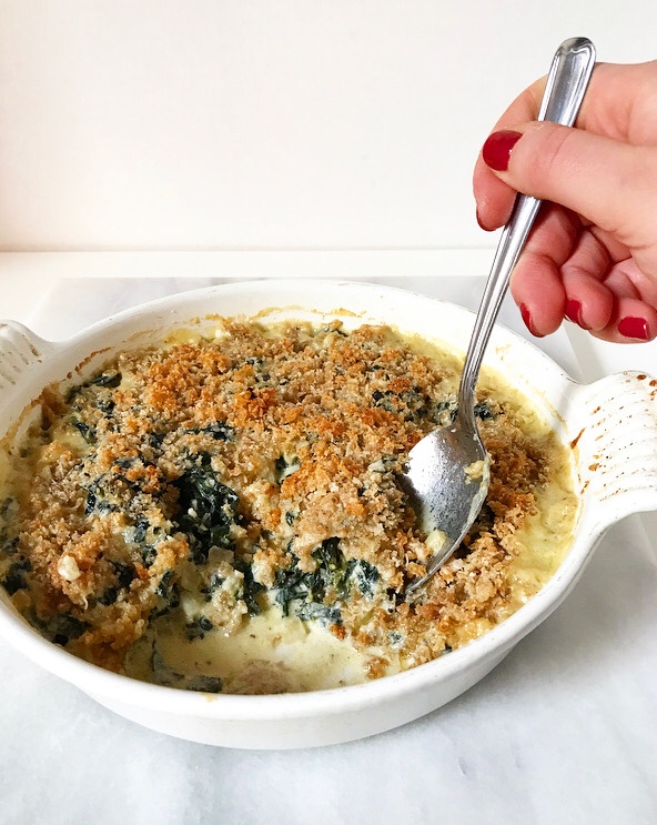 Creamed Kale with Crispy Breadcrumbs