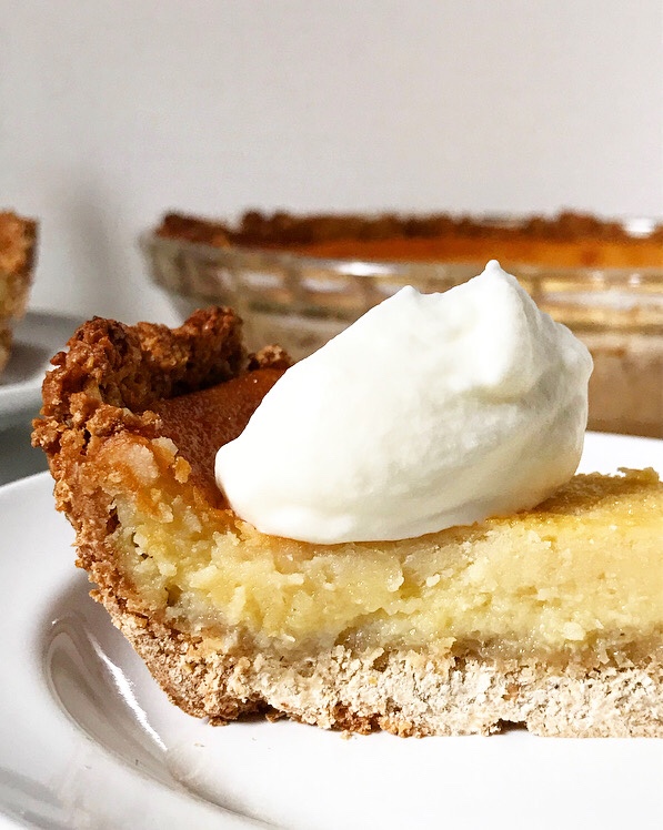 Buttermilk Pie with Oatmeal Crust {Gluten-Free}