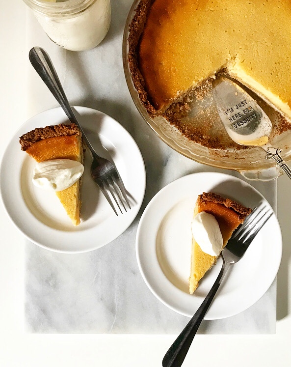 Buttermilk Pie with Oatmeal Crust {Gluten-Free}