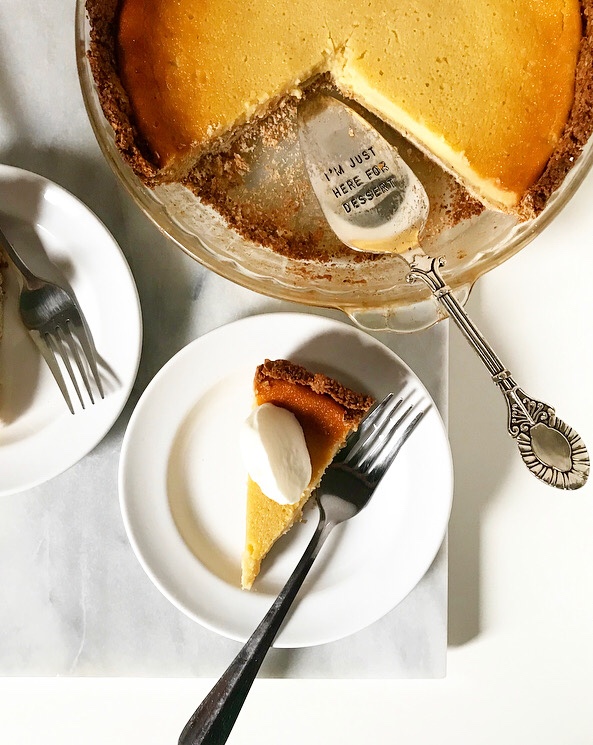 Buttermilk Pie with Oatmeal Crust {Gluten-Free}