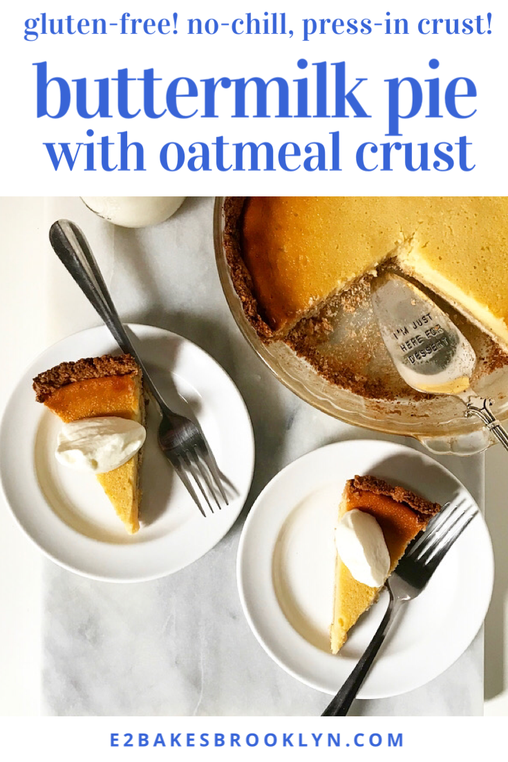 Buttermilk Pie with Oatmeal Crust {Gluten-Free}