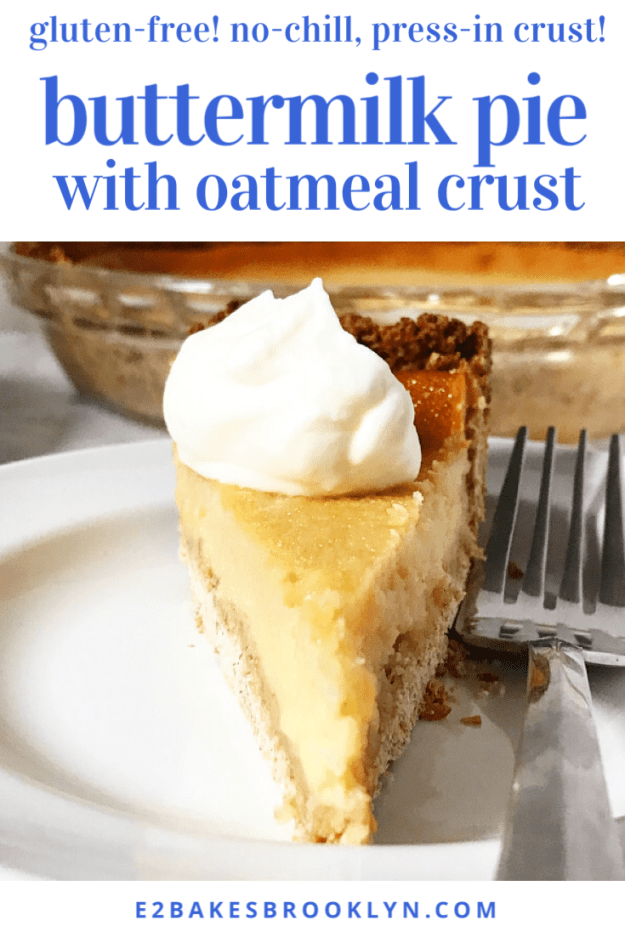 Buttermilk Pie with Oatmeal Crust {Gluten-Free}