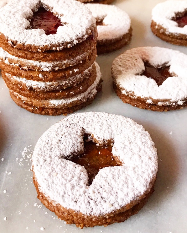 Oat-Pecan Linzer Cookies {Vegan & Gluten-Free}