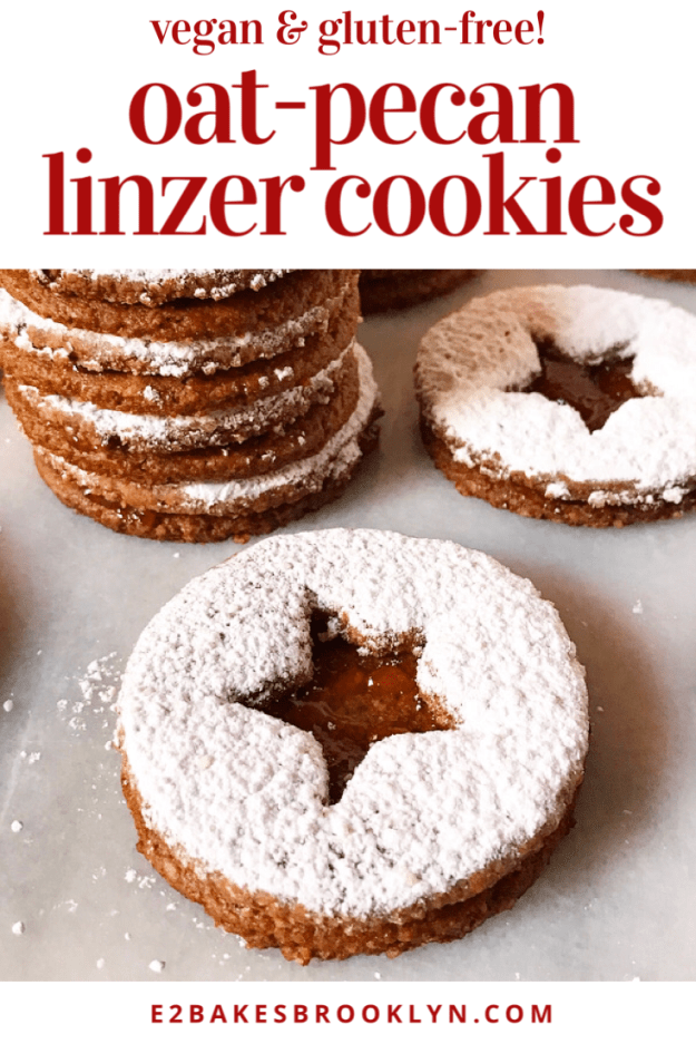 Oat-Pecan Linzer Cookies {Vegan & Gluten-Free}