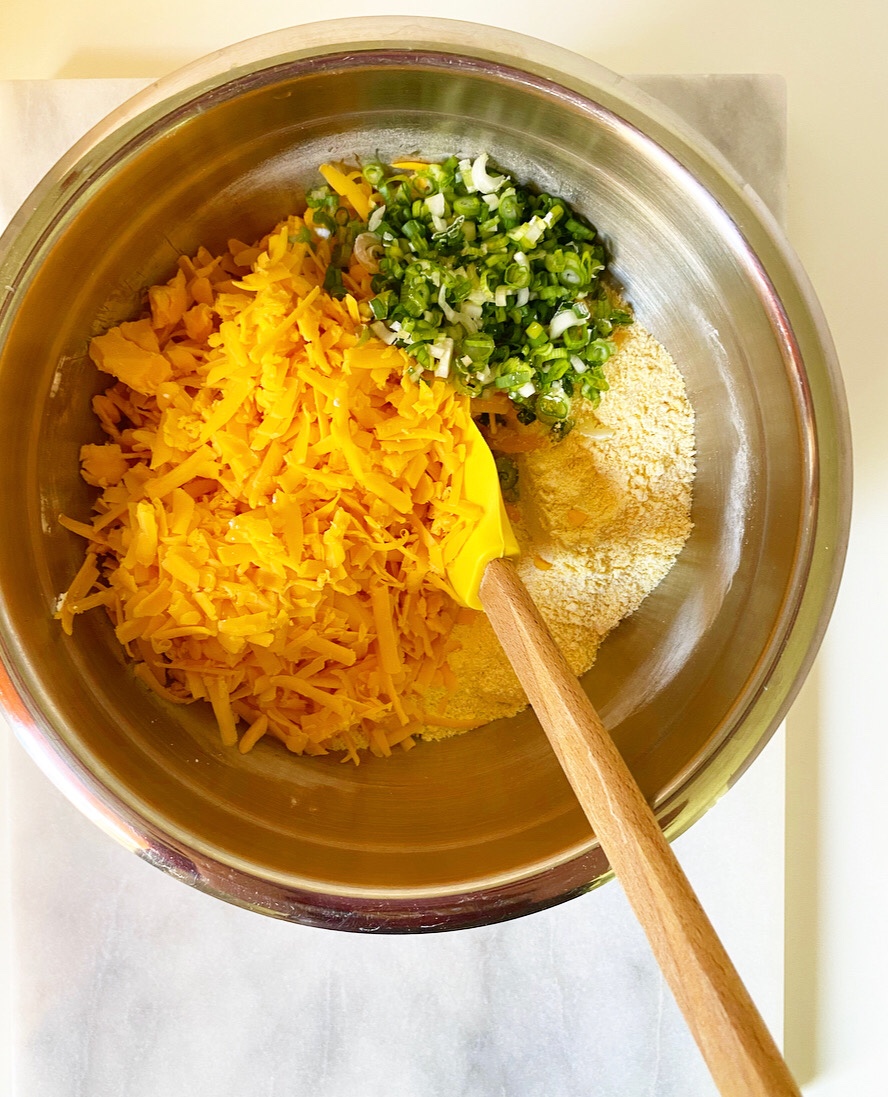 Cheddar Scallion Cornmeal Waffles {Gluten-Free}