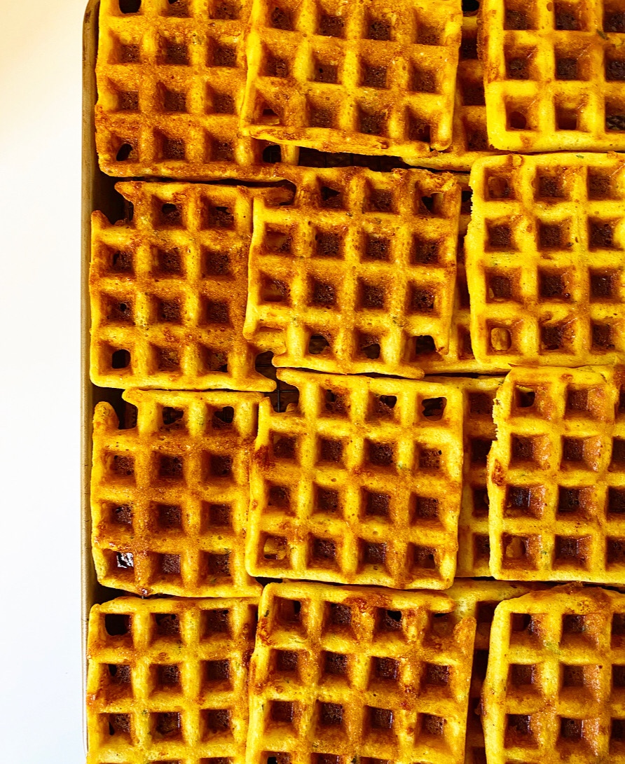 Cheddar Scallion Cornmeal Waffles {Gluten-Free}