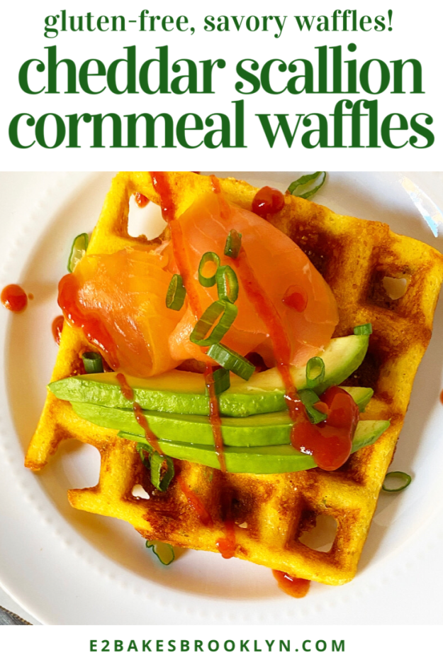 Cheddar Scallion Cornmeal Waffles {Gluten-Free}