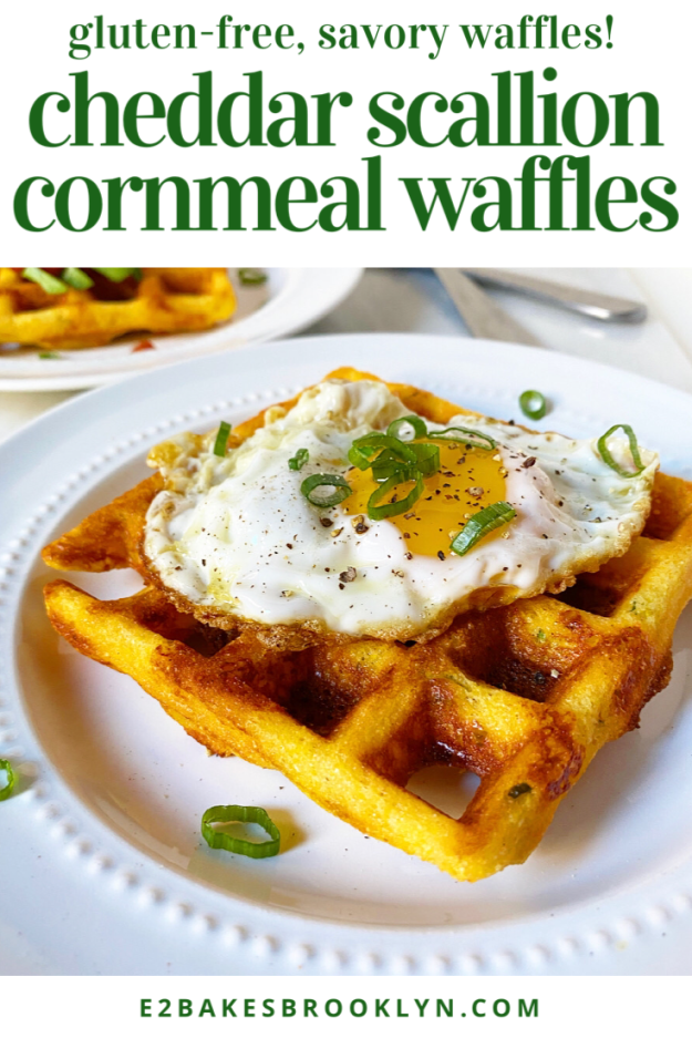 Cheddar Scallion Cornmeal Waffles {Gluten-Free}