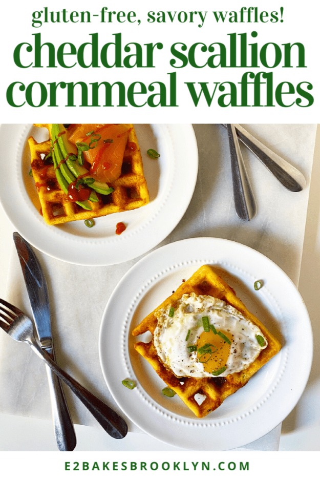 Cheddar Scallion Cornmeal Waffles {Gluten-Free}