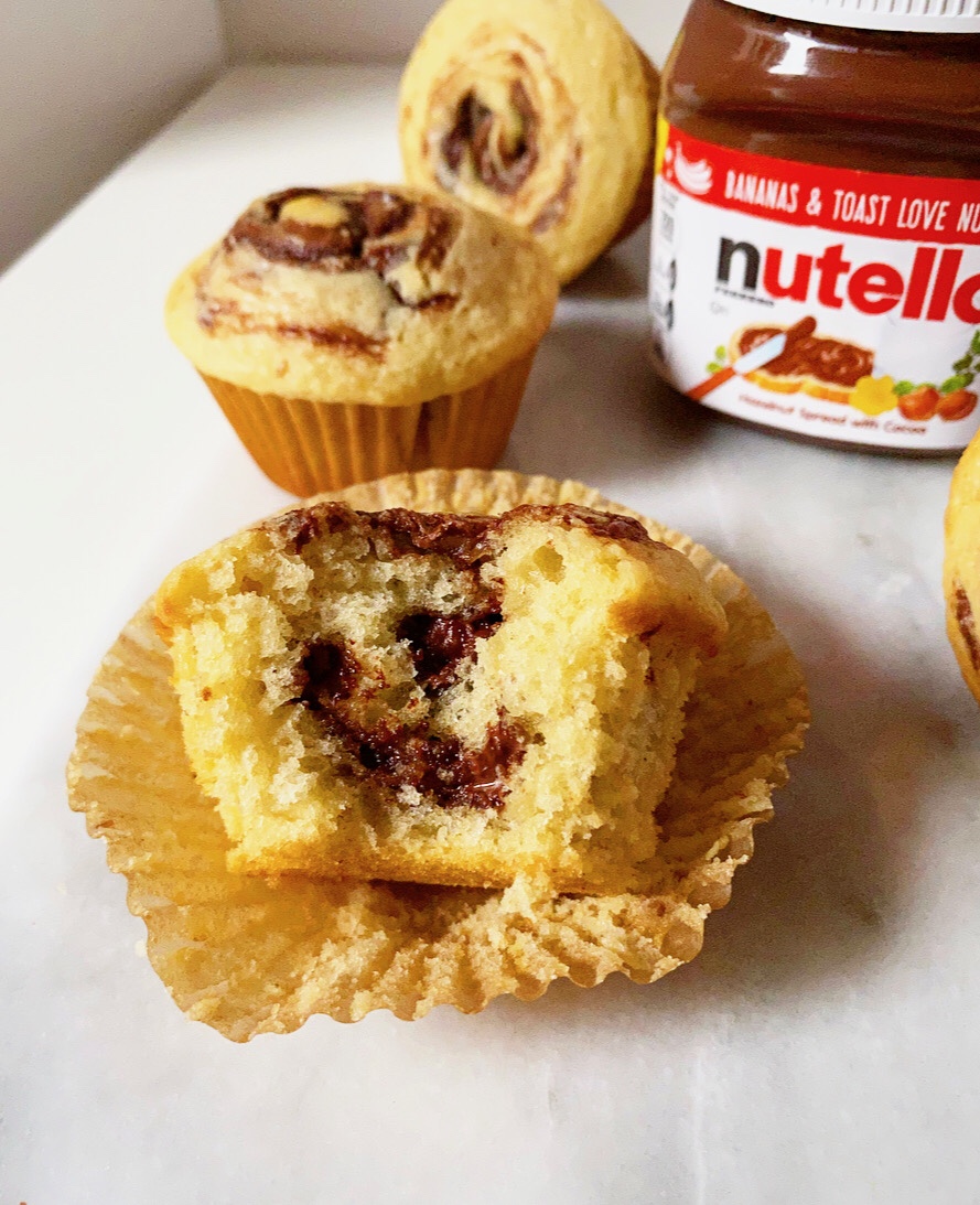 Brown Butter Nutella Swirl Muffins