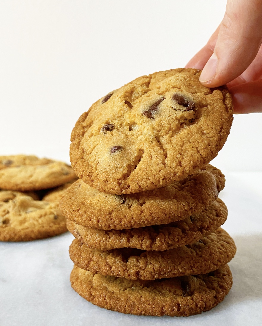 Crispy, Crunchy Chocolate Chip Cookies