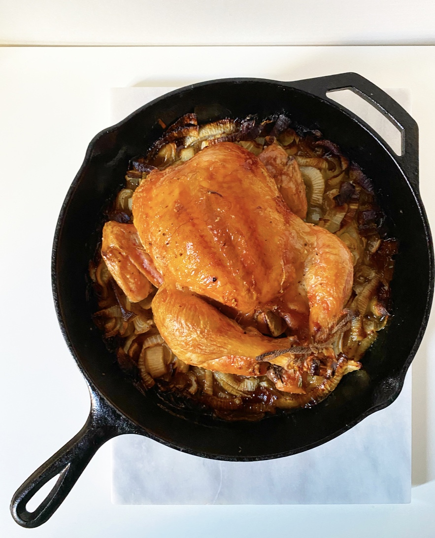 Roast Chicken with Schmaltzy Onions