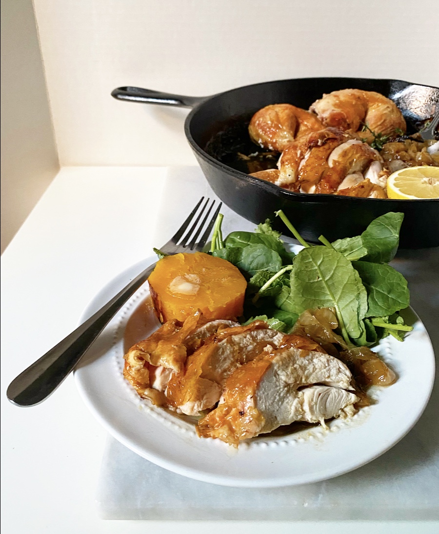 Roast Chicken with Schmaltzy Onions