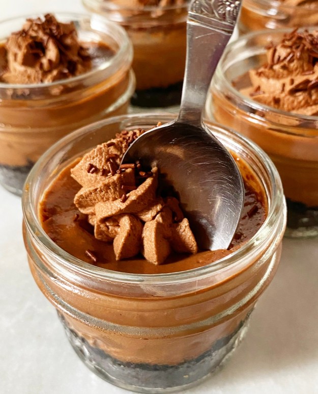 Mini Mason Jar Chocolate Cheesecakes