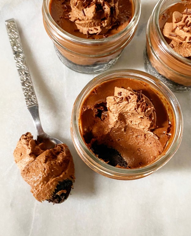 Mini Mason Jar Chocolate Cheesecakes