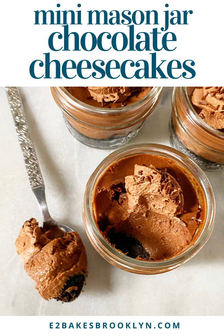 Mini Mason Jar Chocolate Cheesecakes