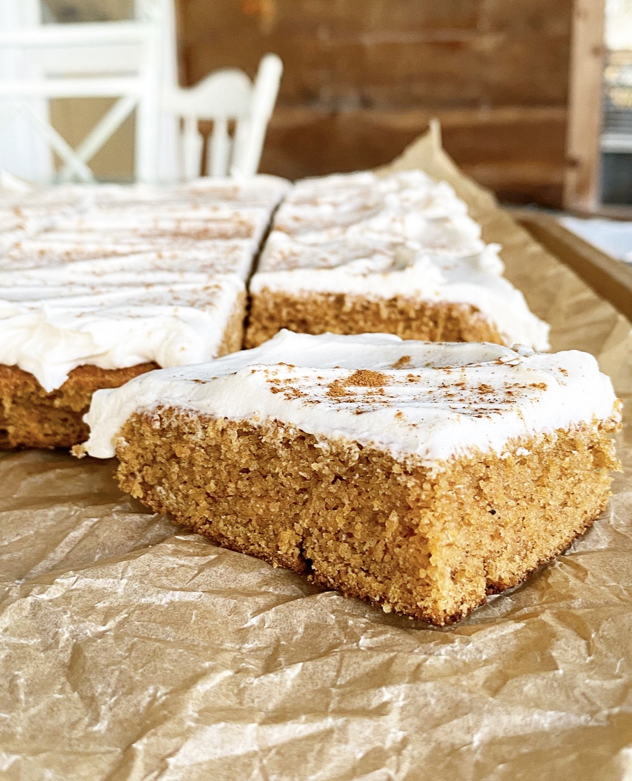 Pumpkin Sheet Cake with Maple Frosting {Vegan & Gluten-Free}