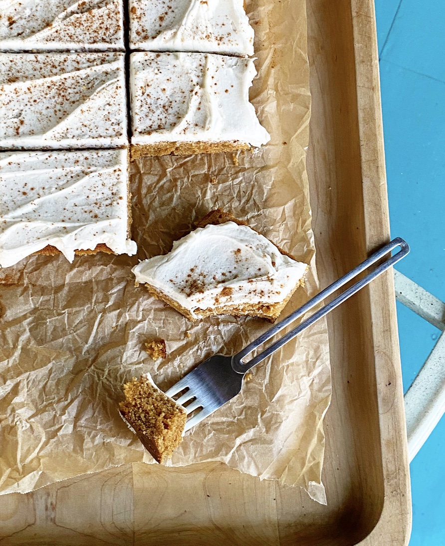 Pumpkin Sheet Cake with Maple Frosting {Vegan & Gluten-Free}