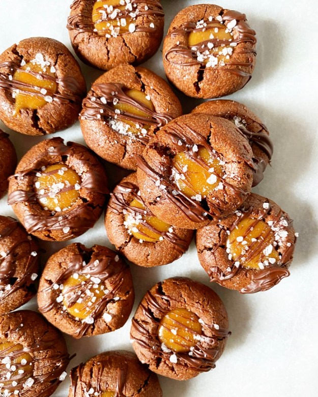 Chocolate Salted Caramel Thumbprints