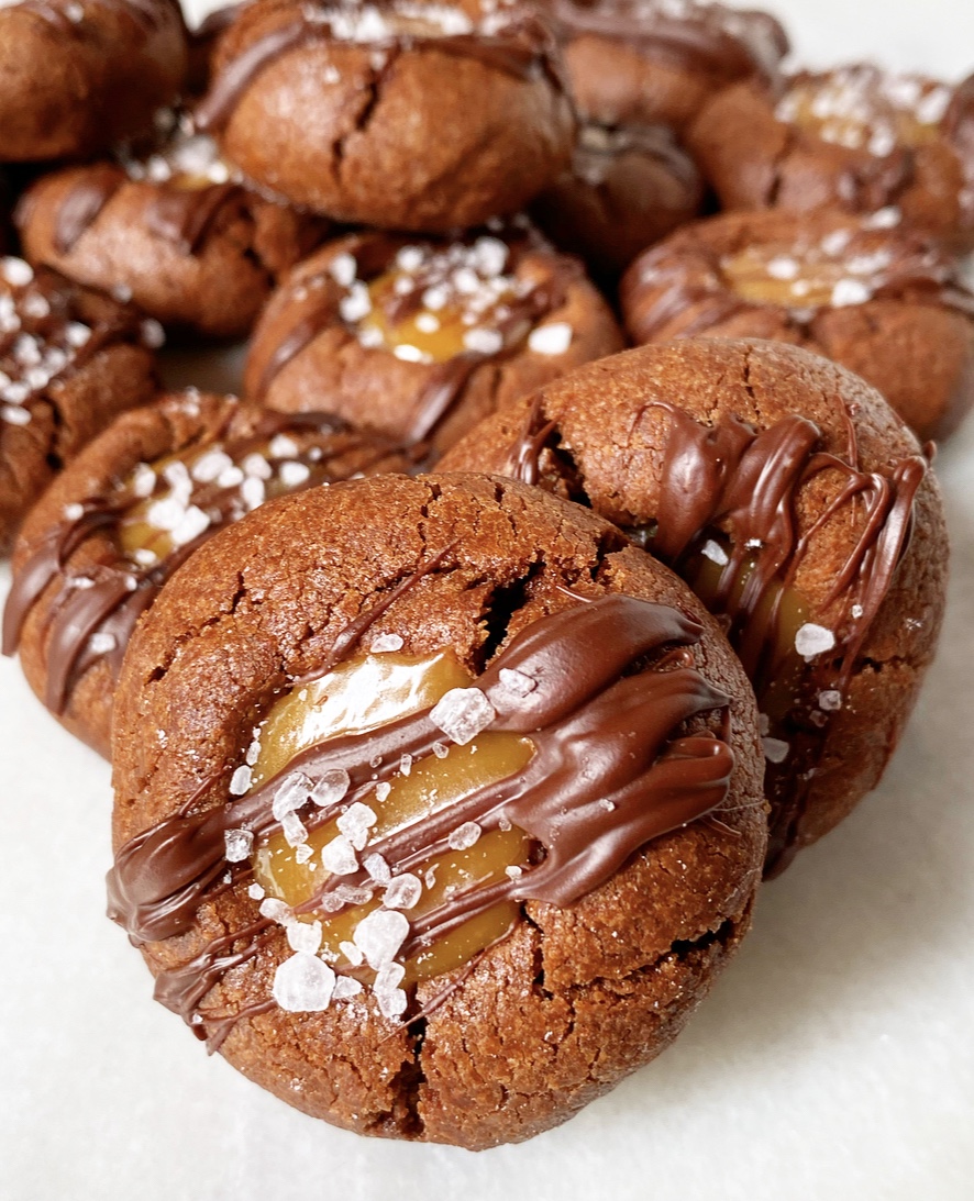 Chocolate Salted Caramel Thumbprints