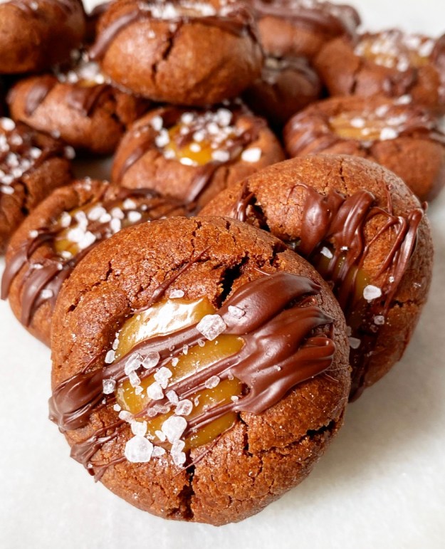 Chocolate Salted Caramel Thumbprints