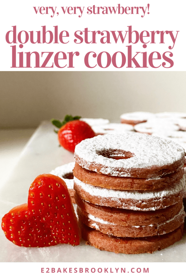 Double Strawberry Linzer Cookies