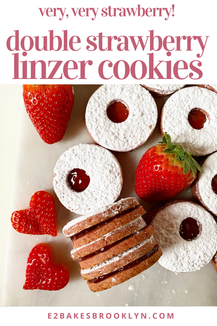 Double Strawberry Linzer Cookies