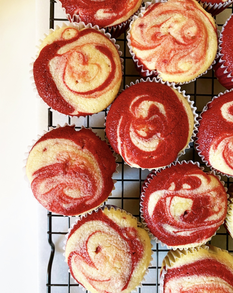 Red Velvet Marble Cupcakes