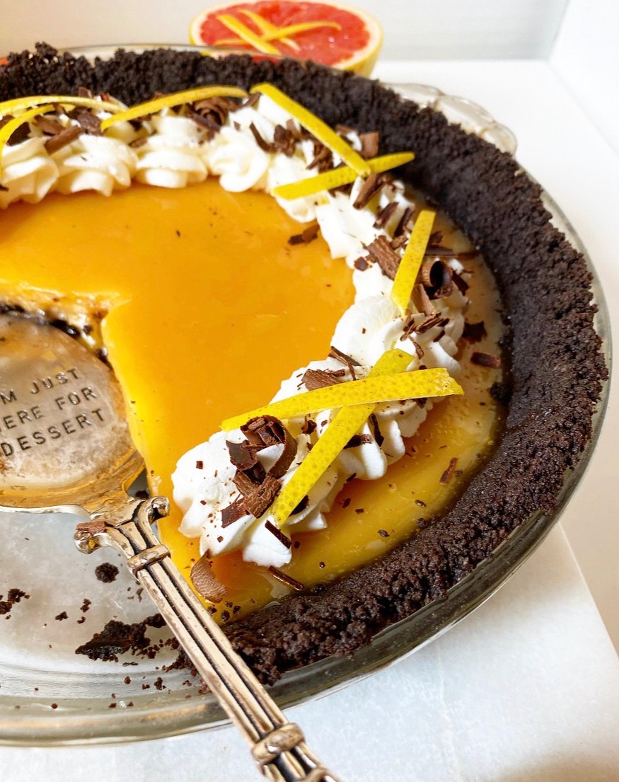 Grapefruit Pie with Oreo Crust