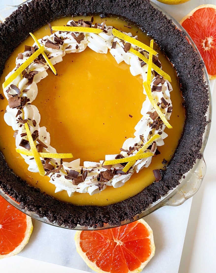 Grapefruit Pie with Oreo Crust