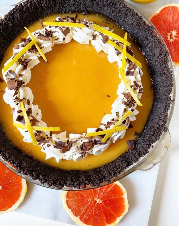 Grapefruit Pie with Oreo Crust