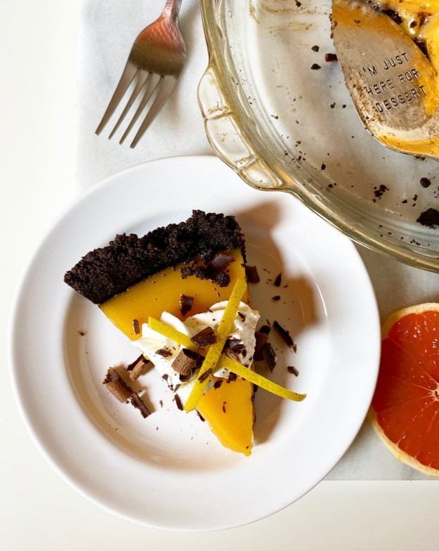 Grapefruit Pie with Oreo Crust