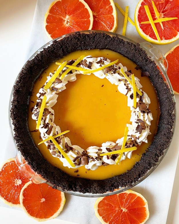 Grapefruit Pie with Oreo Crust