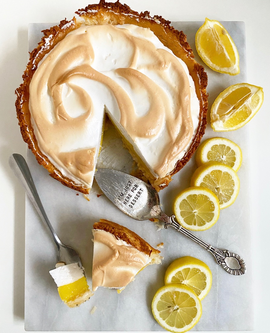 Lemon Meringue Macaroon Tart