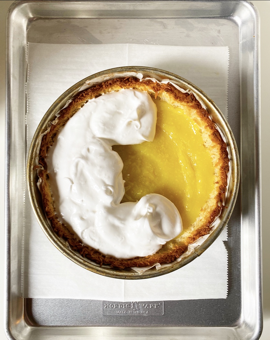 Lemon Meringue Macaroon Tart