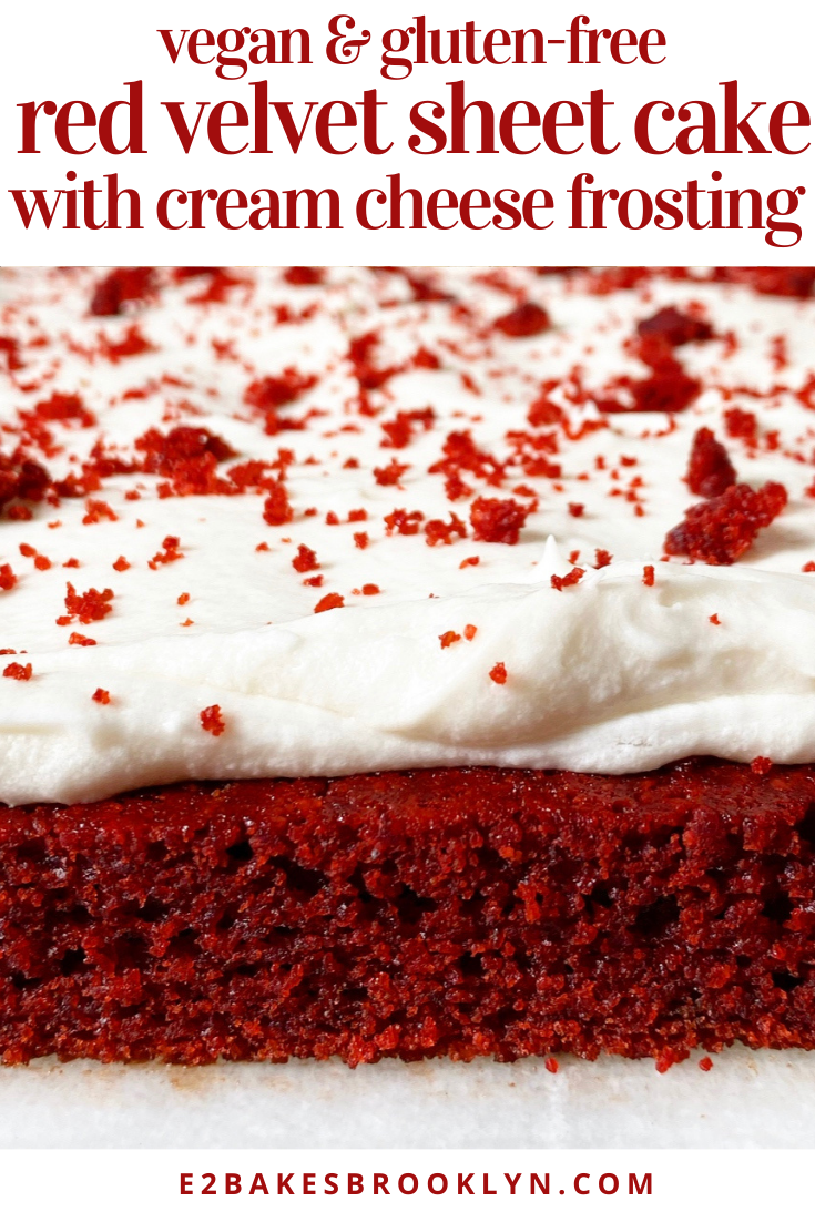 Red Velvet Sheet Cake with Cream Cheese Frosting {Vegan & Gluten-Free}