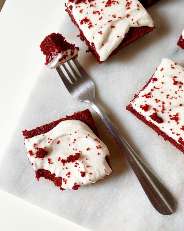 Red Velvet Sheet Cake with Cream Cheese Frosting {Vegan & Gluten-Free}