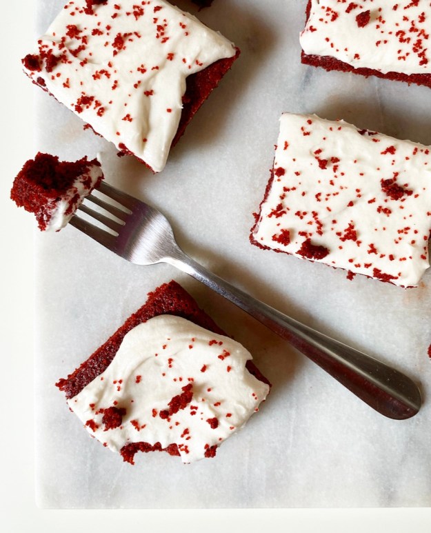 Red Velvet Sheet Cake with Cream Cheese Frosting {Vegan & Gluten-Free}