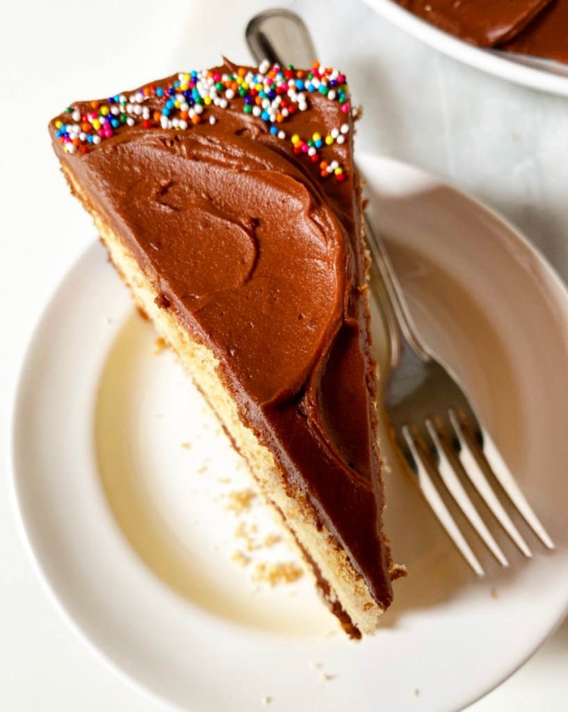 Yellow Cake with Chocolate Frosting​