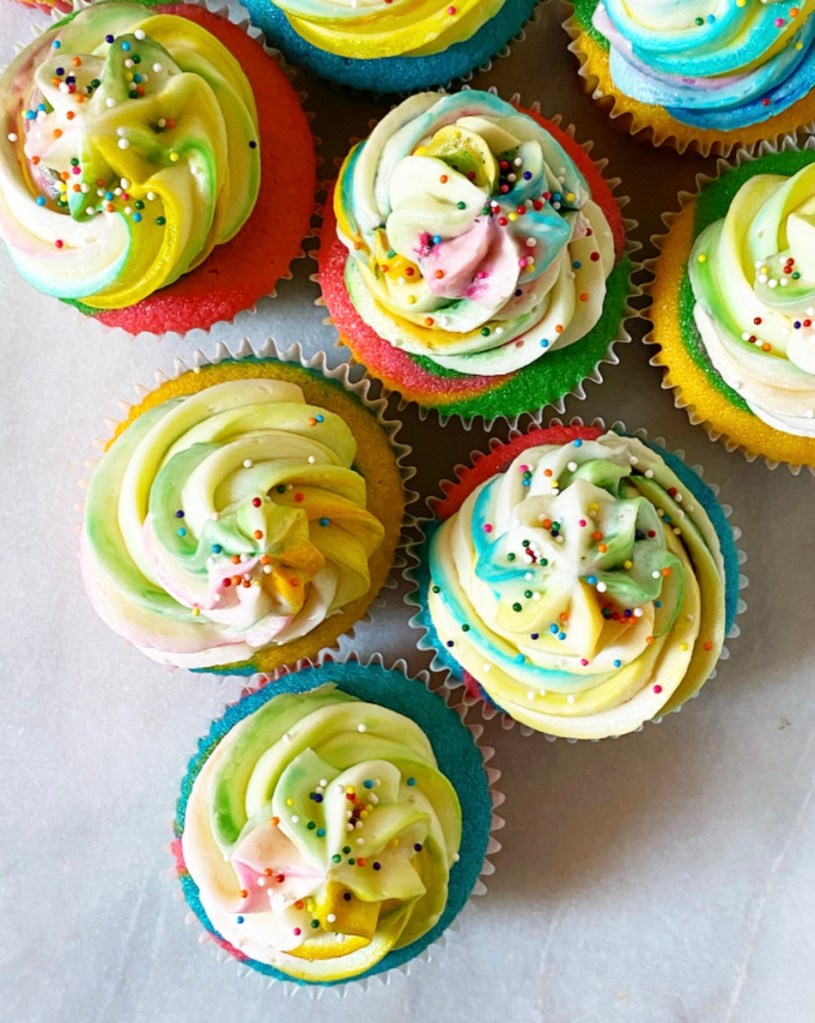 Tie-Dye Cupcakes