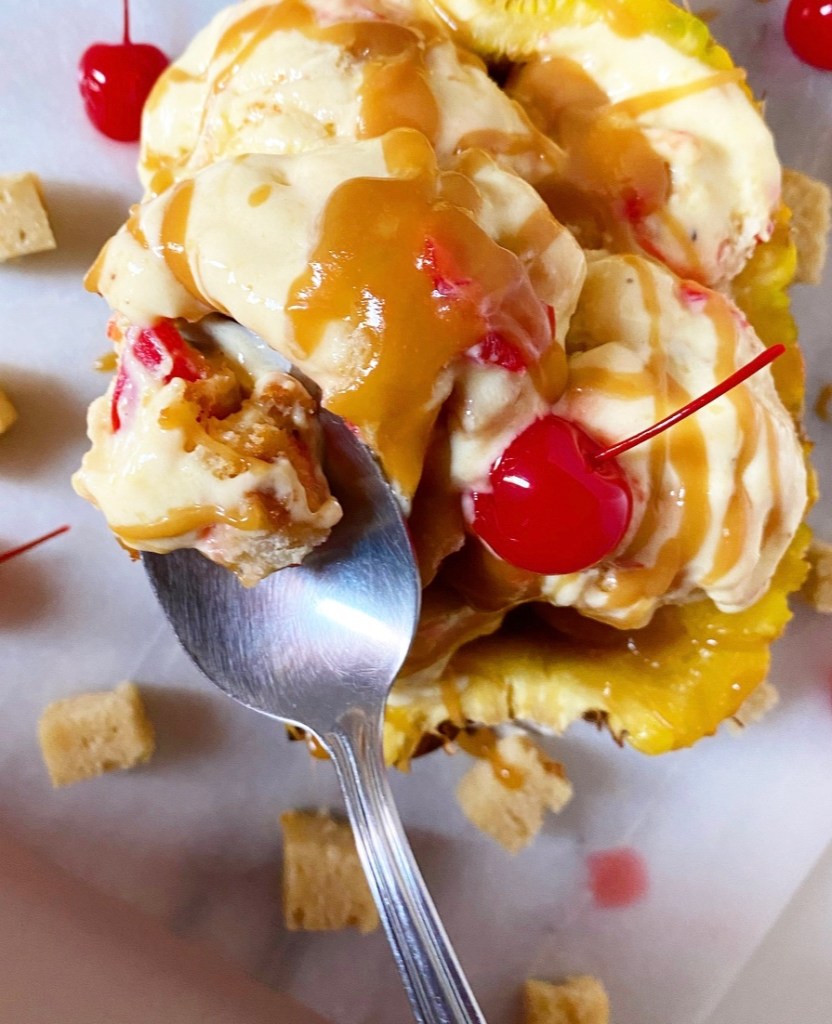 Pineapple Upside-Down Cake Sherbet