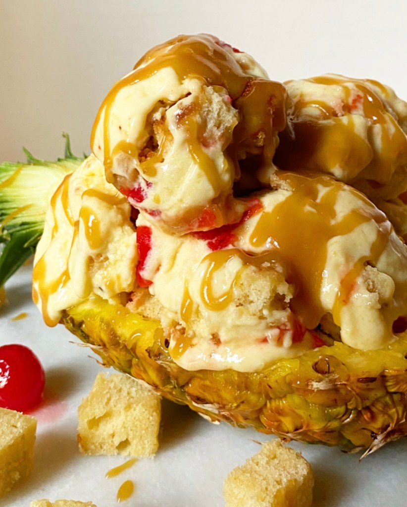 Pineapple Upside-Down Cake Sherbet