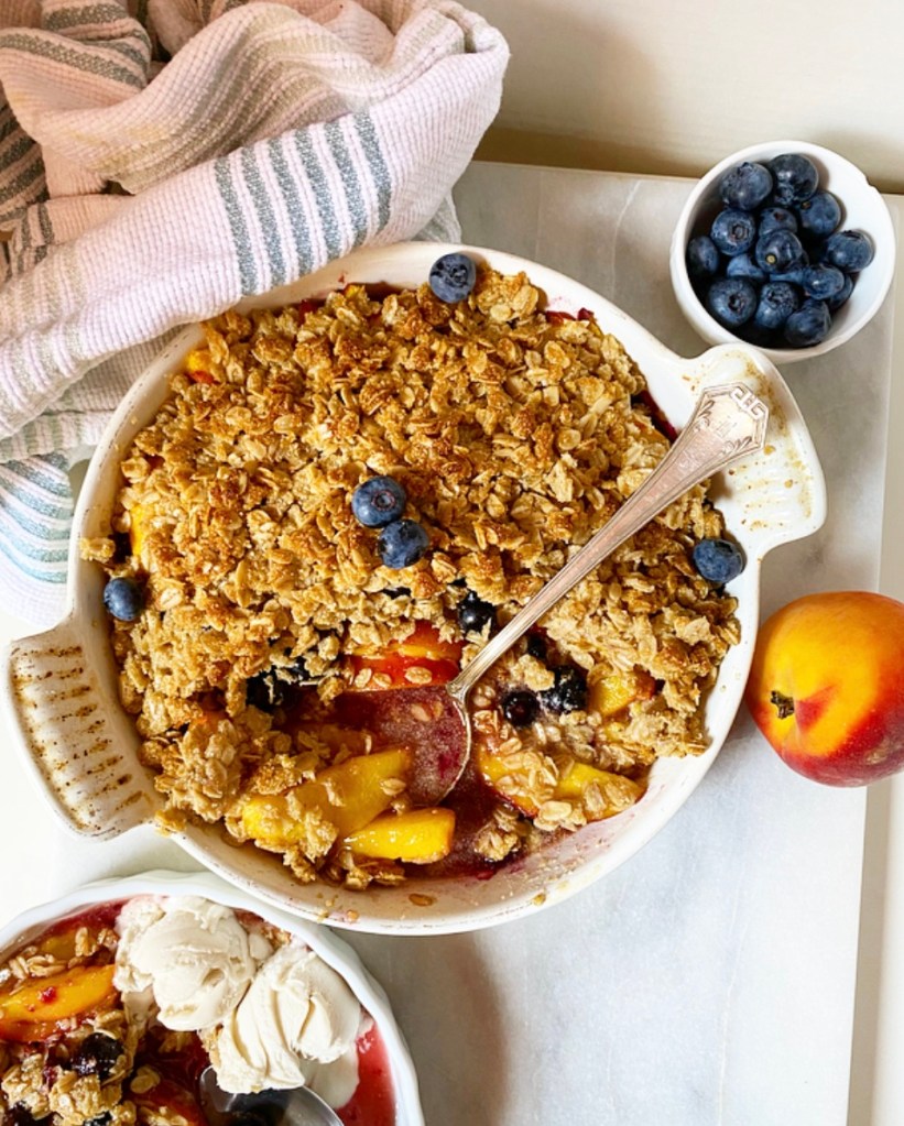 Vegan, Gluten-Free Peachy Berry Crisp